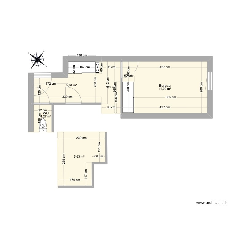 T3 C3404 _ Résidence Le Clos Lauzier. Plan de 5 pièces et 26 m2