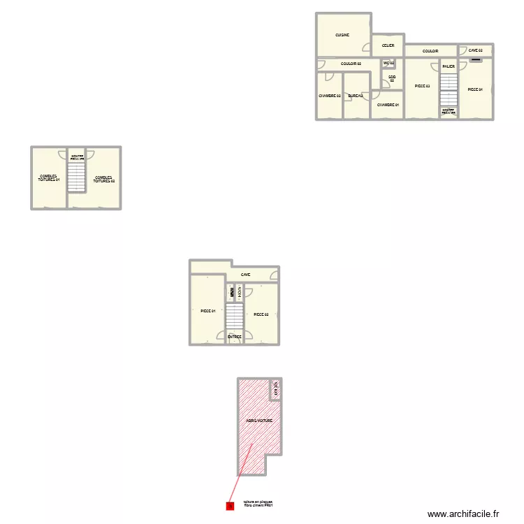 PLAN DIOCESE L'AUDUN MAISON DROITE. Plan de 30  et 165 m²