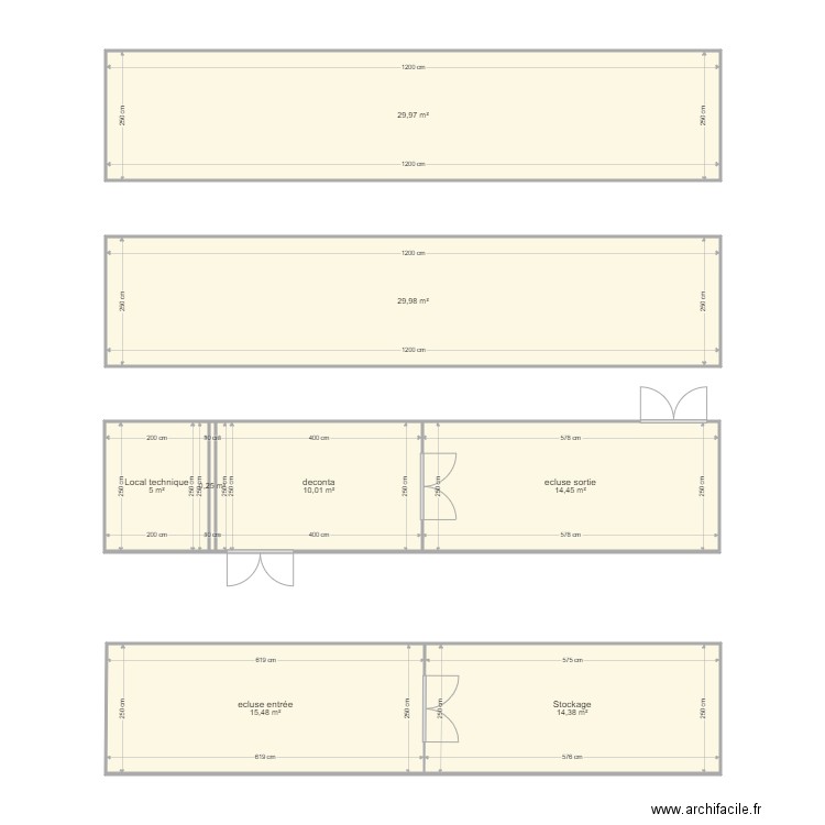 containers. Plan de 8 pièces et 120 m2