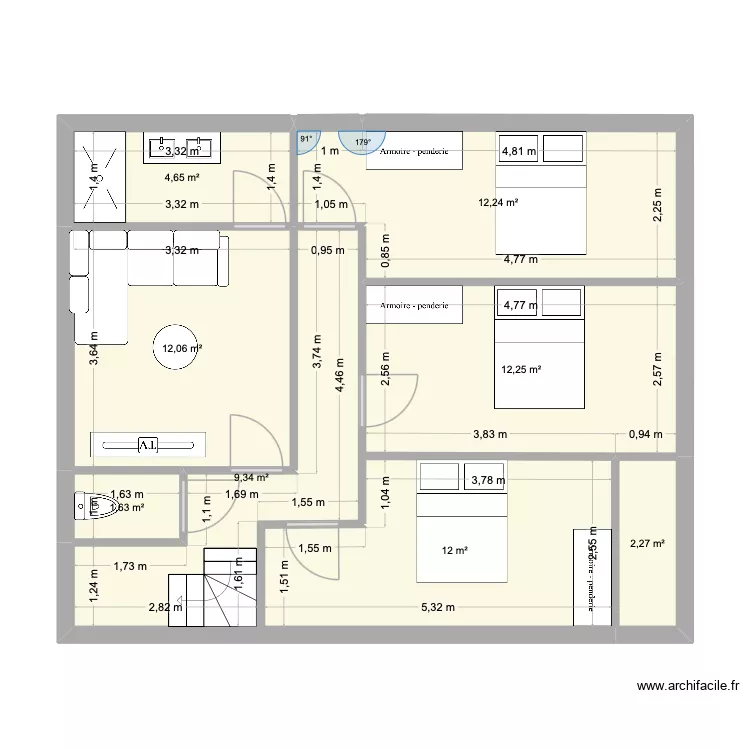 R2 Vaise. Plan de 8 et 66 m² R2 Vaise. Plan de 8 et 66 m²