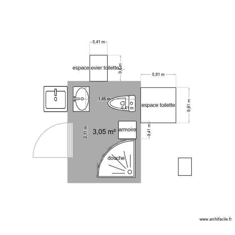 Salle de bain SS. Plan de 0 pièce et 0 m2 Salle de bain SS. Plan de 0 pièce et 0 m2