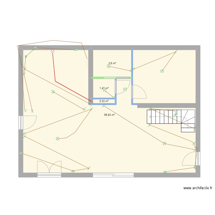 elec rdc. Plan de 4 pièces et 71 m2