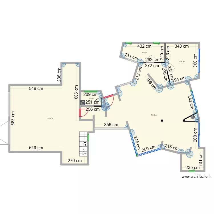 Maison Daix RDC vo. Plan de 