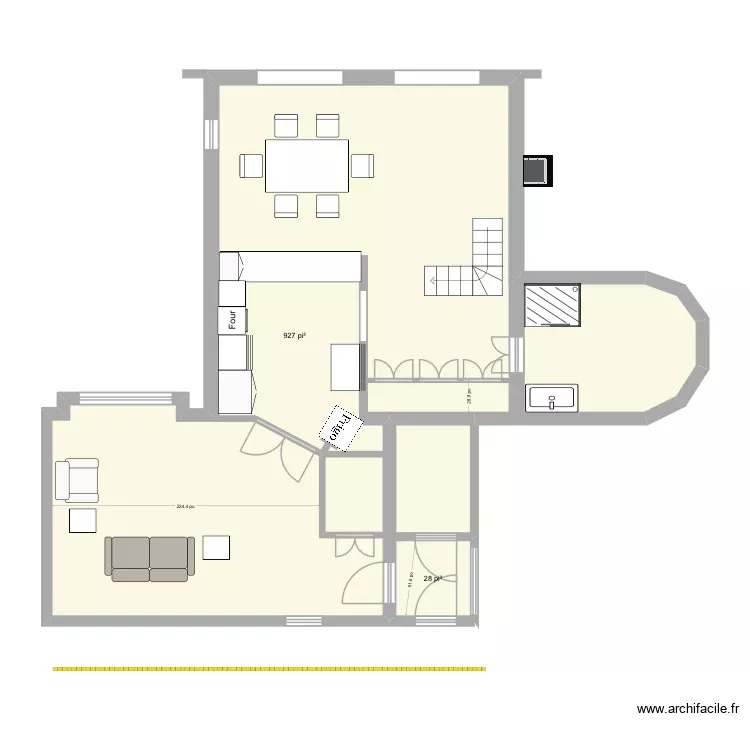 Chalet-Ext selon Certifi&acirc;tes loc.. Plan de 2 Pièces et 89 m²