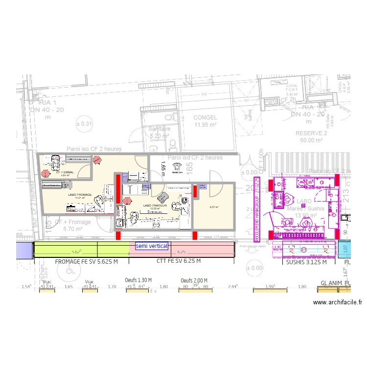 Montchat V3. Plan de 6 pièces et 39 m2