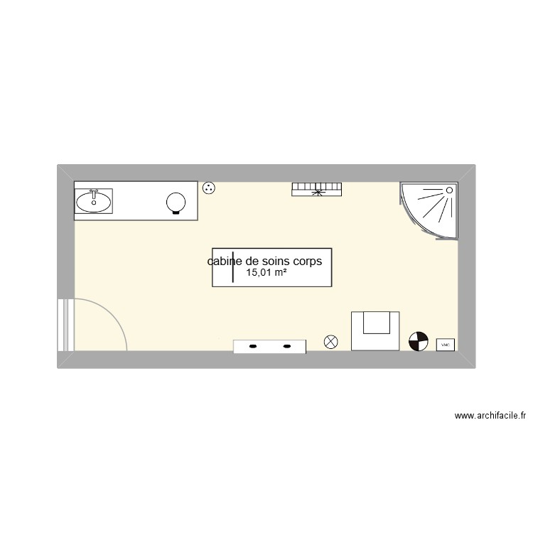 plan institut. Plan de 1 pièce et 15 m2