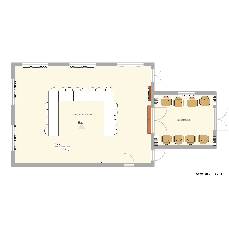 Séminaire Thermalia. Plan de 2 pièces et 102 m2