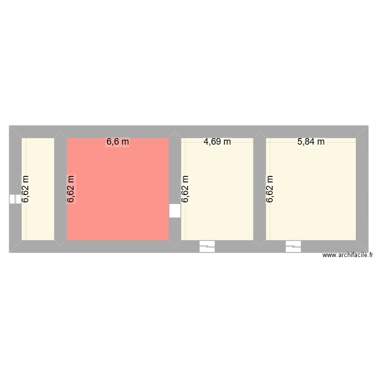 GOIVRO 1er étage. Plan de 4 pièces et 128 m2