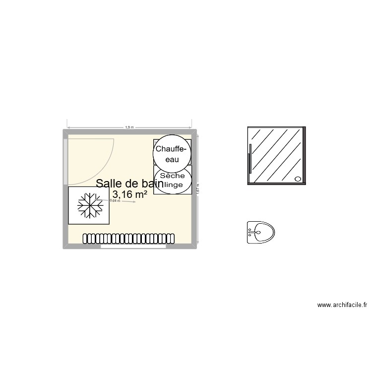 DOUCHE 1. Plan de 0 pièce et 0 m2