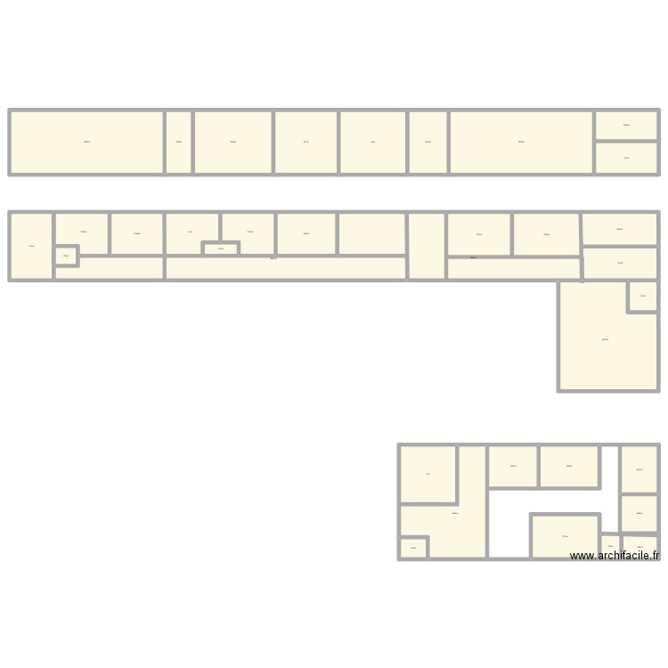 Chateau de teillan. Plan de 35 pièces et 1279 m2