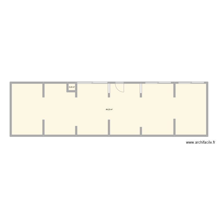 restaurant l'escale. Plan de 2 pièces et 85 m2