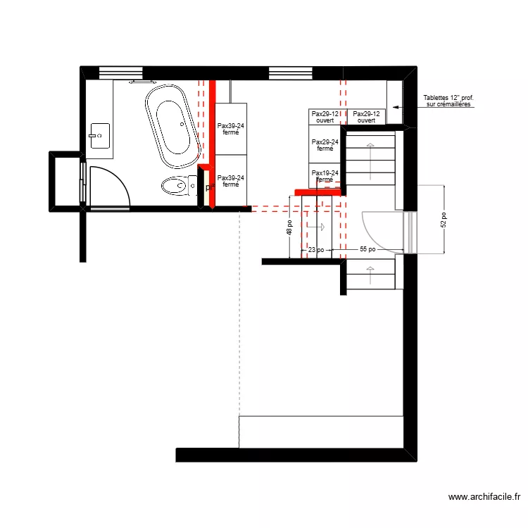 Croteau Menuiserie. Plan de 2  et 1 m²
