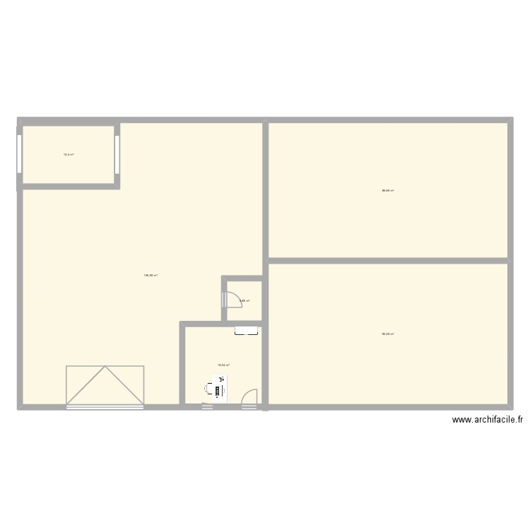 plan. Plan de 6 pièces et 374 m2