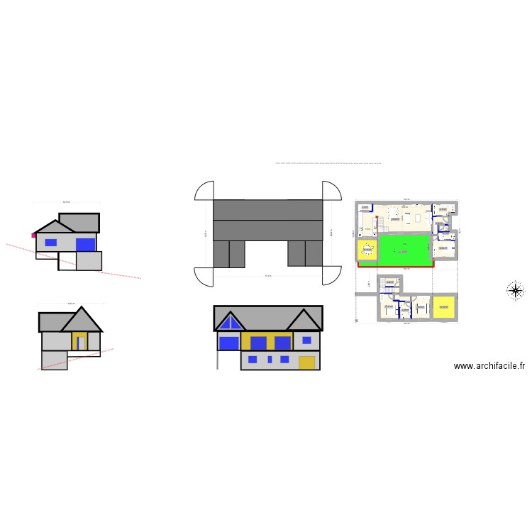 Autrans V4. Plan de 14 pièces et 186 m2