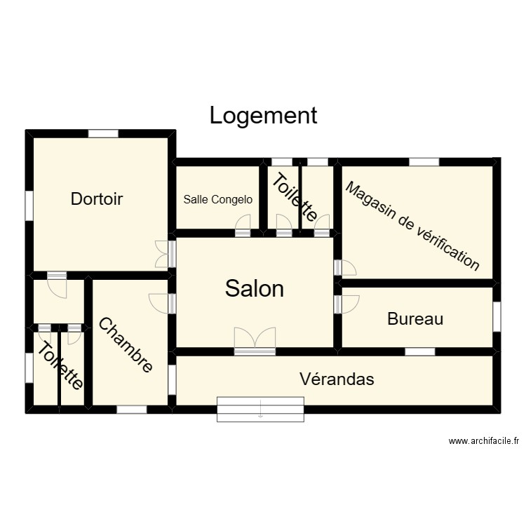 Vue en plan Logement CS DAVE. Plan de 12 pièces et 121 m2