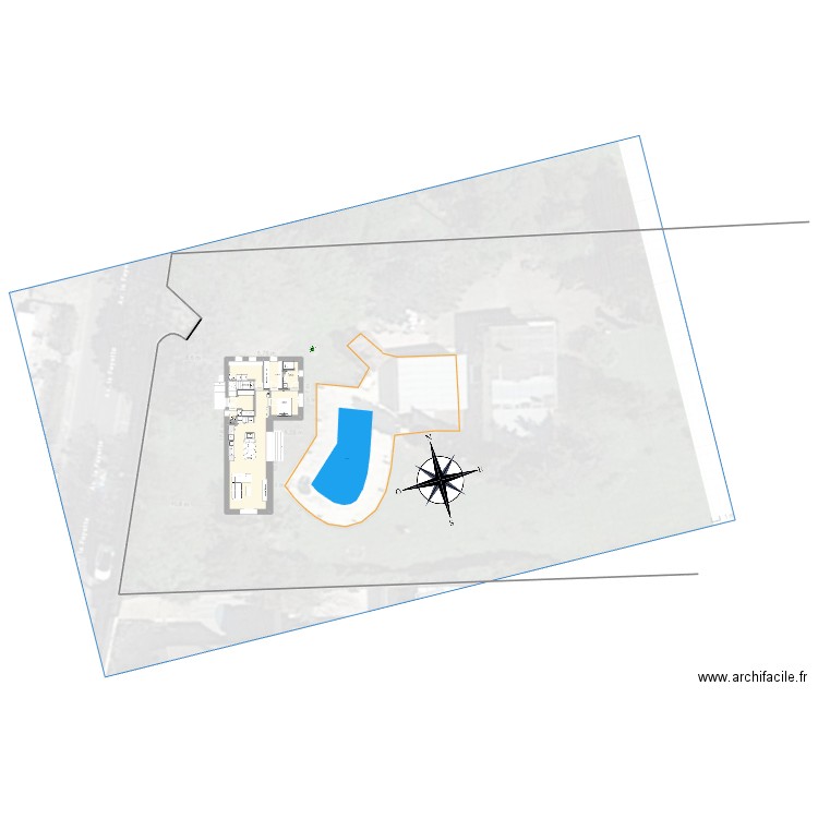 IMPLANTATION. Plan de 17 pièces et 170 m2