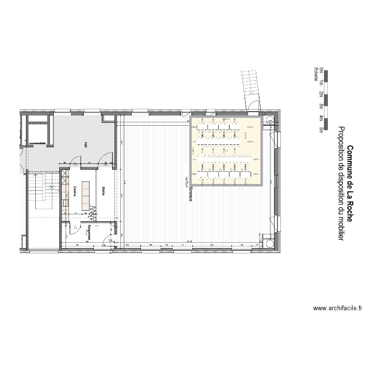 salle La Roche. Plan de 1 pièce et 131 m2