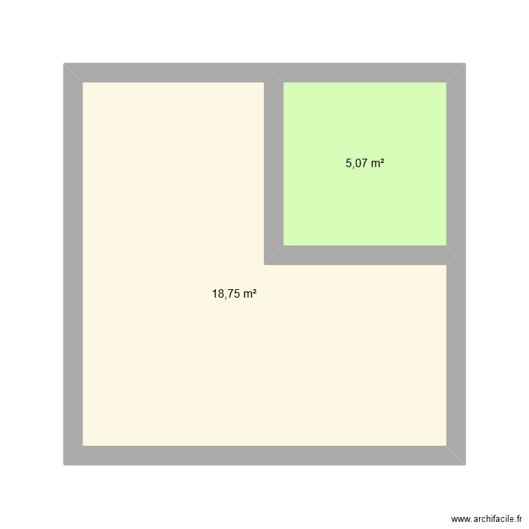 RECTANGLE LNC. Plan de 2 pièces et 24 m2