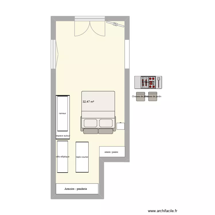 sport. Plan de 1 Pièce et 32 m² sport. Plan de 1 Pièce et 32 m²