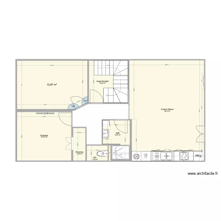 PV 0. Plan de 7  et 64 m²