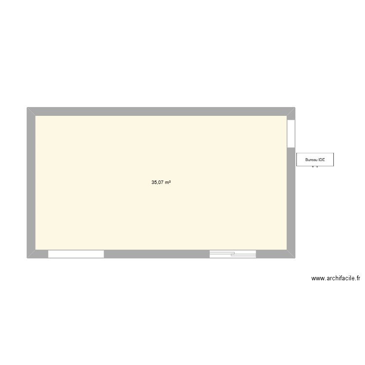 Future infirmerie. Plan de 1 pièce et 35 m2