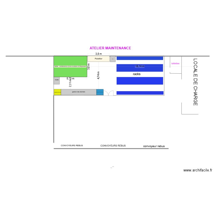 Atelier Maintenance. Plan de 0 pièce et 0 m2
