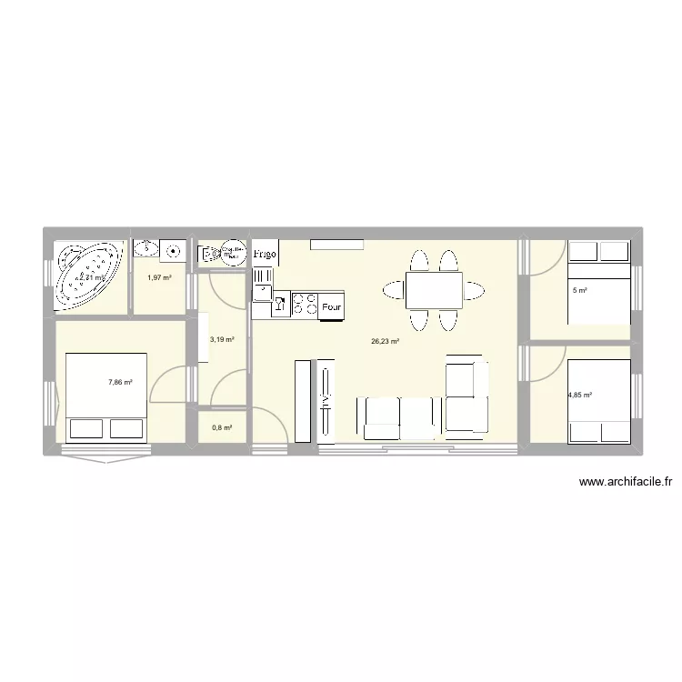 Plan 1. Plan de 9  et 53 m²