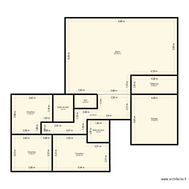 Version 4. Plan de 10 pièces et 146 m2