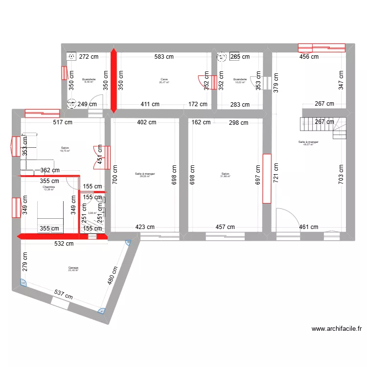 Rez de Chauss&eacute;e Beaujeu. Plan de 