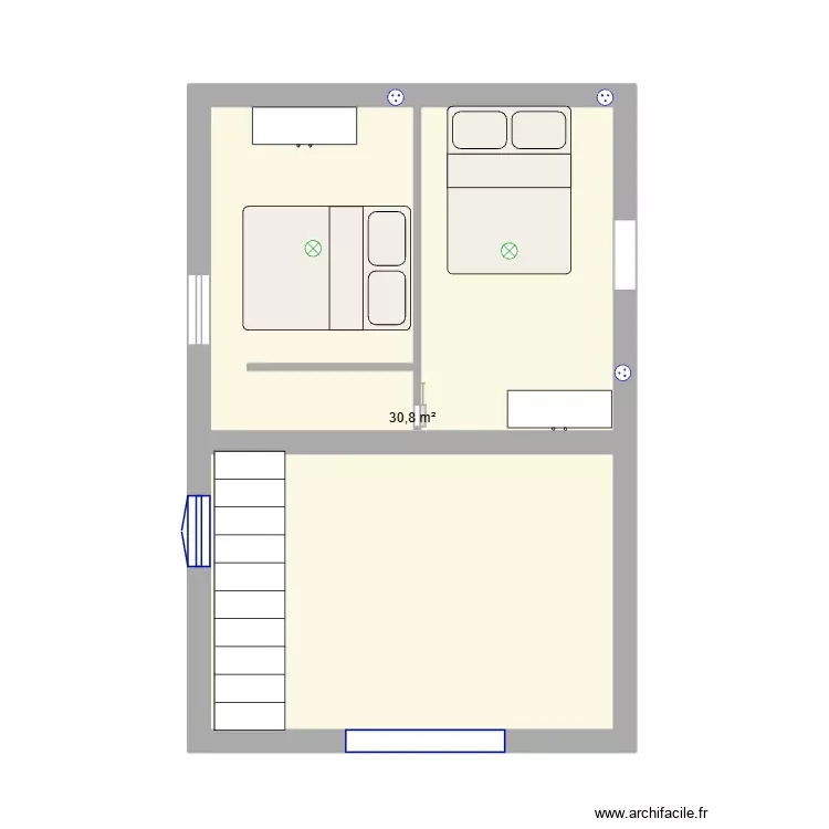1 spain étage. Plan de 1 Pièce et 31 m² 1 spain étage. Plan de 1 Pièce et 31 m²