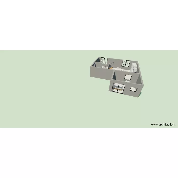 haut & ext bas. Plan de 2  et 80 m²