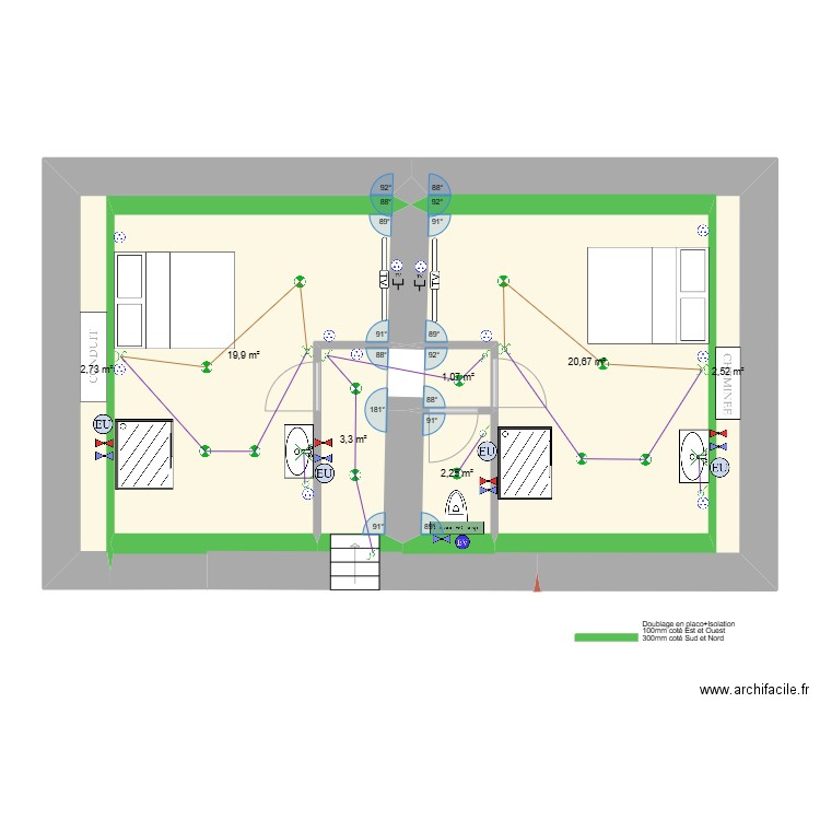 COMBLES Maison Cheilly Les Maranges. Plan de 7 pièces et 52 m2