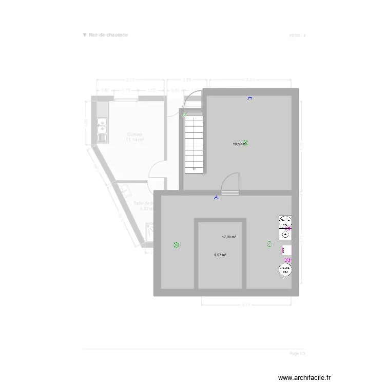 CSE CAVES. Plan de 3  et 43 m²