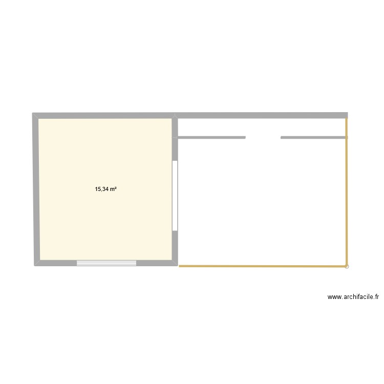 annex. Plan de 1 pièce et 15 m2