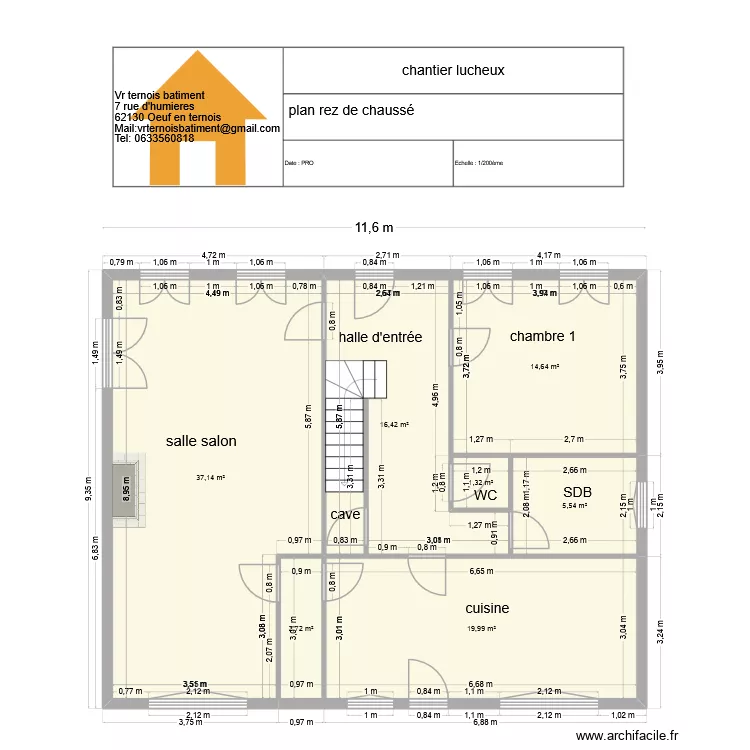 plan lucheux. Plan de 7  et 98 m²