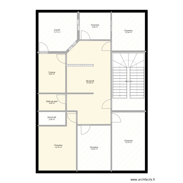 145 1 APPRT v1. Plan de 11 pièces et 130 m2