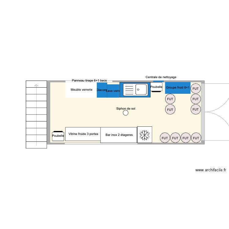 BAR CONTAINER. Plan de 1 pièce et 14 m2