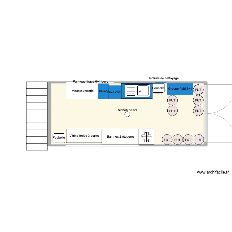 BAR CONTAINER. Plan de 