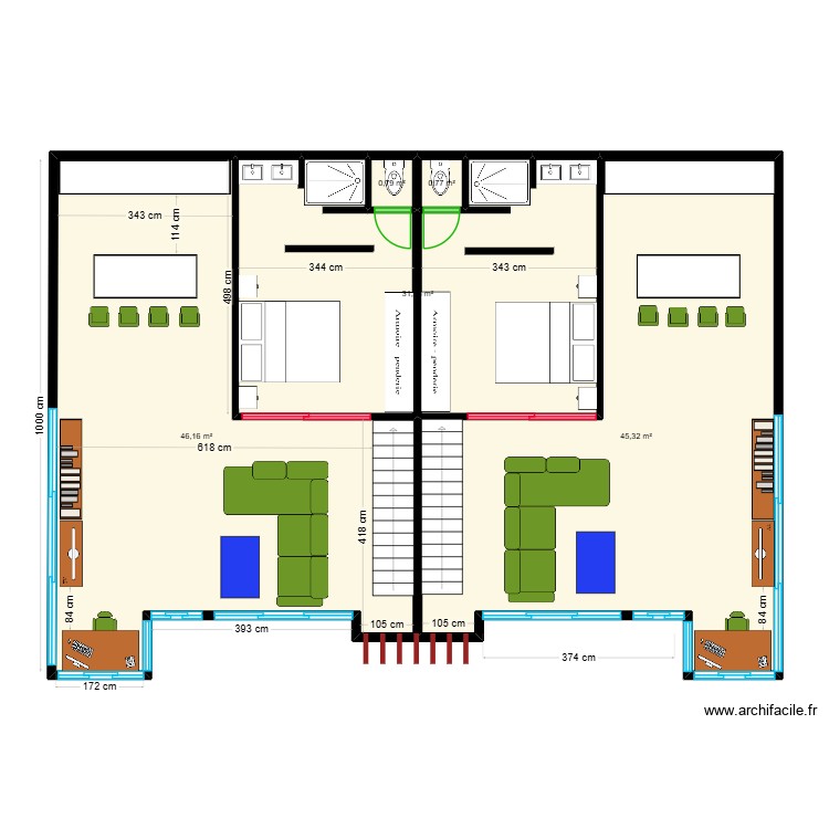NOUVEAUTE DUPLEX AVEC 04 CHAMBRES. Plan de 0 pièce et 0 m2