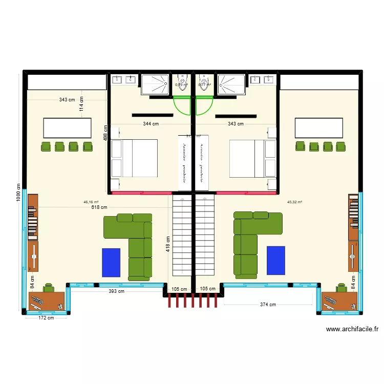 NOUVEAUTE DUPLEX AVEC 04 CHAMBRES. Plan de 16 pièces et 376 m²