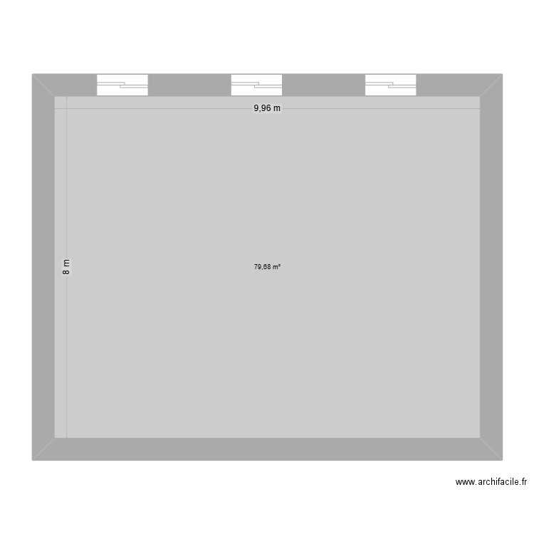 implantation fenetres champagnaguet. Plan de 1 pièce et 80 m2