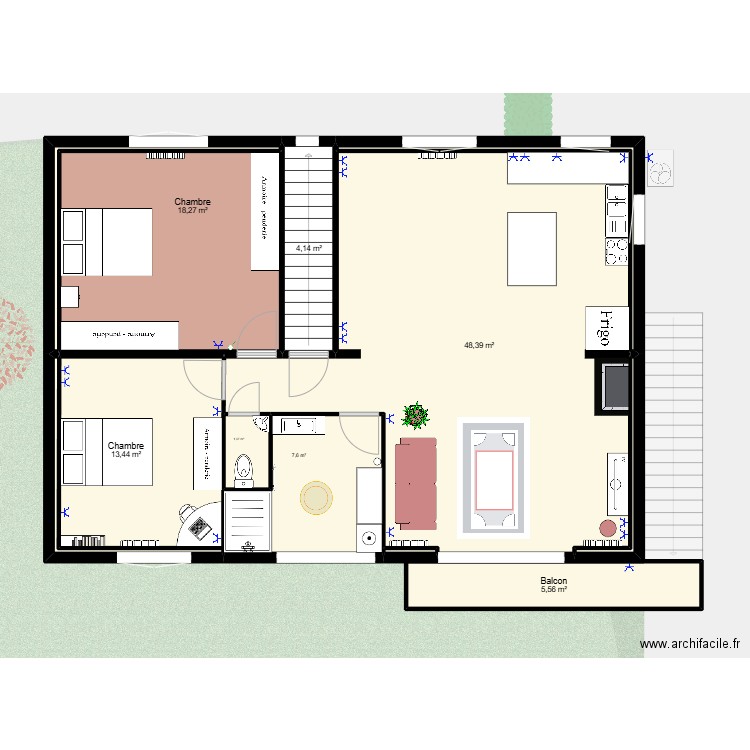 MAISON RDC. Plan de 18 pièces et 195 m2