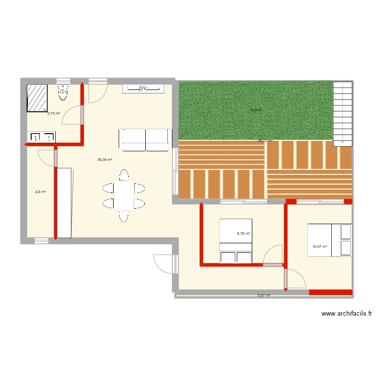 Portu_ V3. Plan de 7 pièces et 103 m2