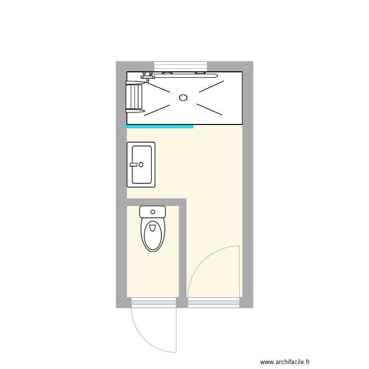 DONGAR PROJET. Plan de 2 pièces et 6 m2