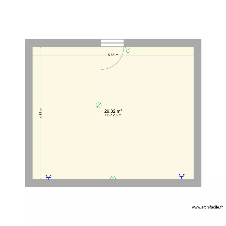 maison h. Plan de 1  et 26 m²