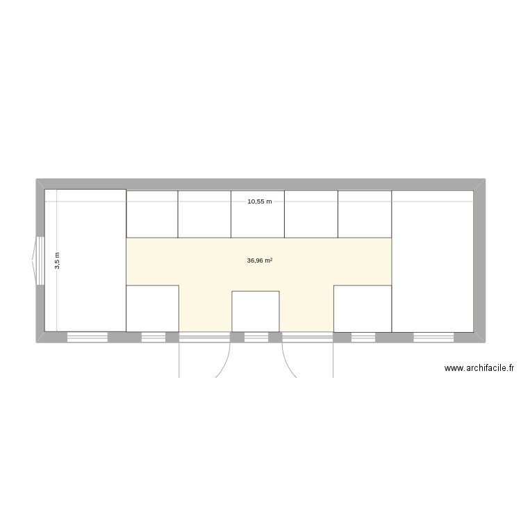 OABA. Plan de 1 pièce et 37 m2