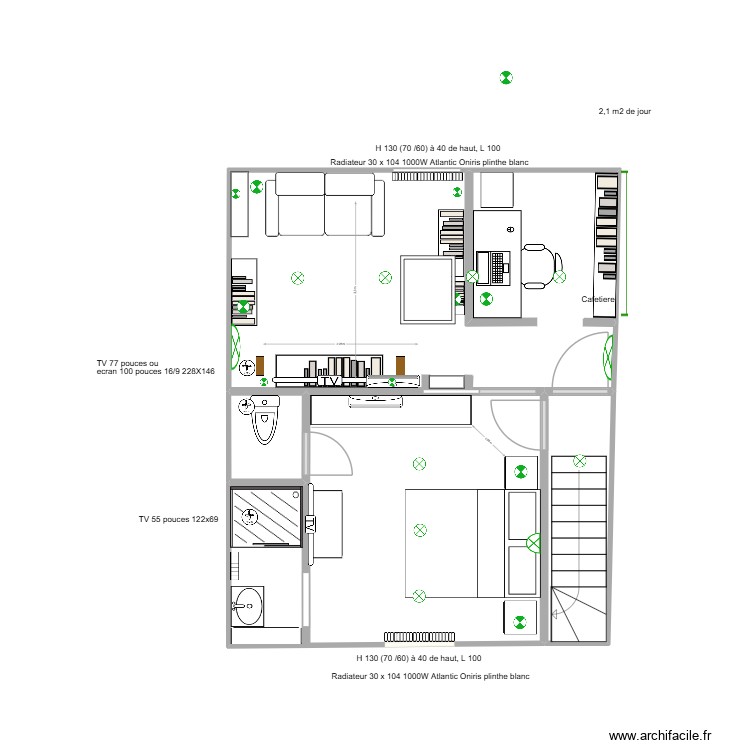 1 fenêtre - Salon et chambre fauteuil parallèle fenêtre. Plan de 0 pièce et 0 m2 1 fenêtre - Salon et chambre fauteuil parallèle fenêtre. Plan de 0 pièce et 0 m2