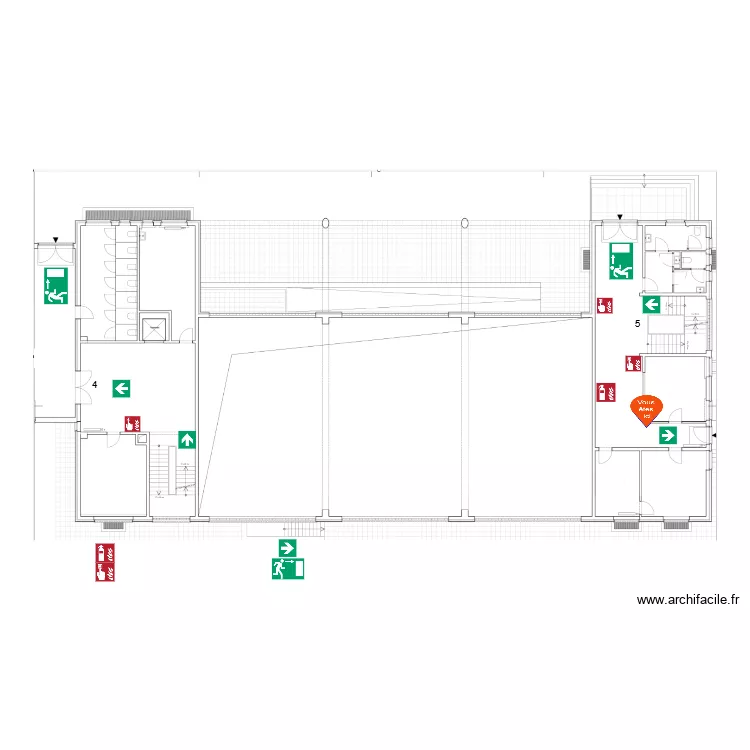 PRMD_Plan &eacute;vacuation &eacute;tablissement RDC. Plan de 