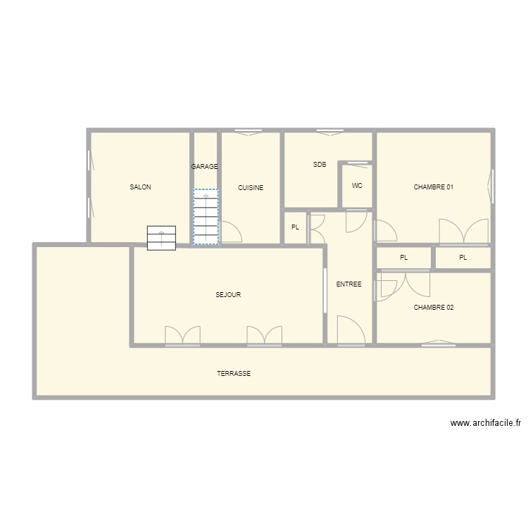 CODOGNAN. Plan de 13 pièces et 89 m2