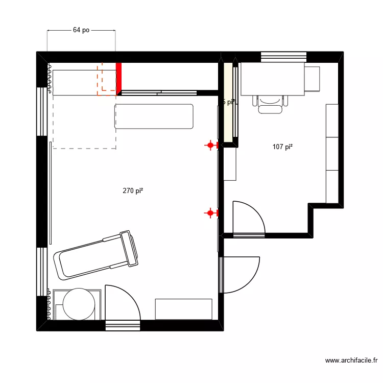 sous-sol Chow 3. Plan de 3 et 36 m² sous-sol Chow 3. Plan de 3 et 36 m²